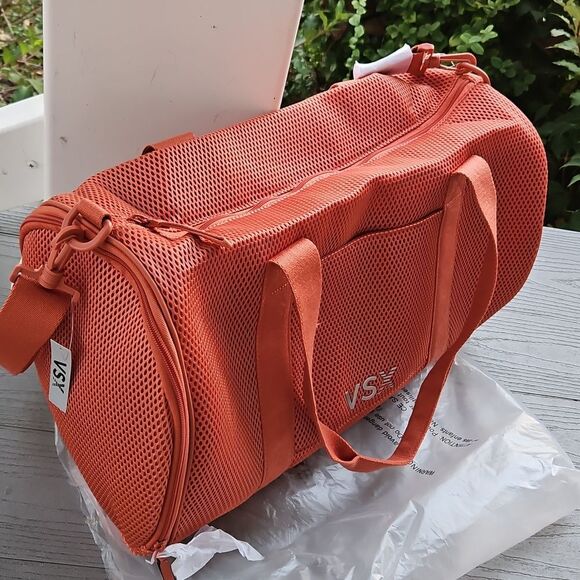 VSX Sports Duffle Bag W Shoe Compartment In Vibrant Mesh Orange NEW MSRP $60 - Picture 1 of 16